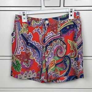 LAUREN Ralph Lauren Red Paisley Women Shorts - Size 2